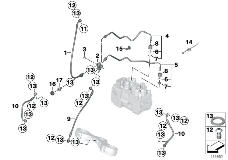 BMW Bremsleitung Bremskreis vorne K26 34327674987