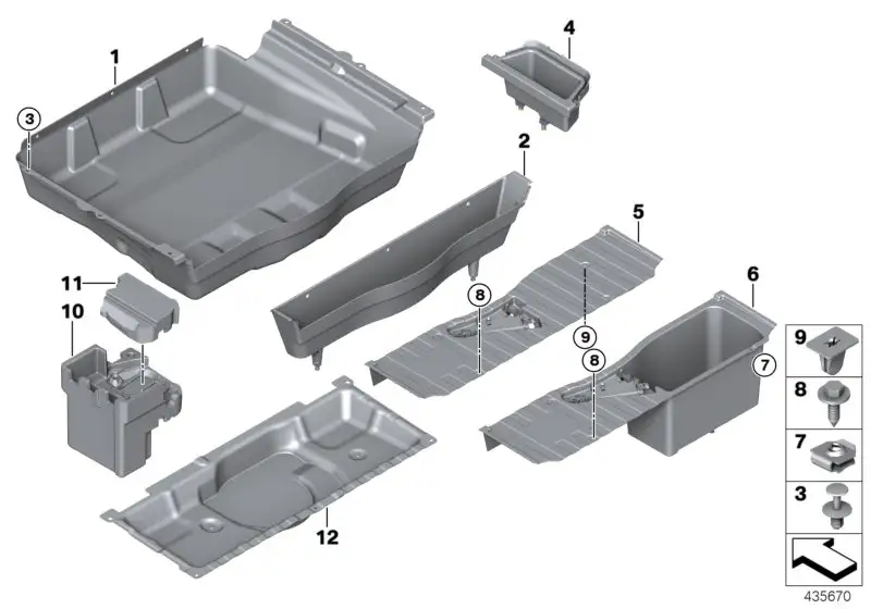 BMW Abdeckung Batterie Gepäckraum F15 F85 51477316453 - Bildposit