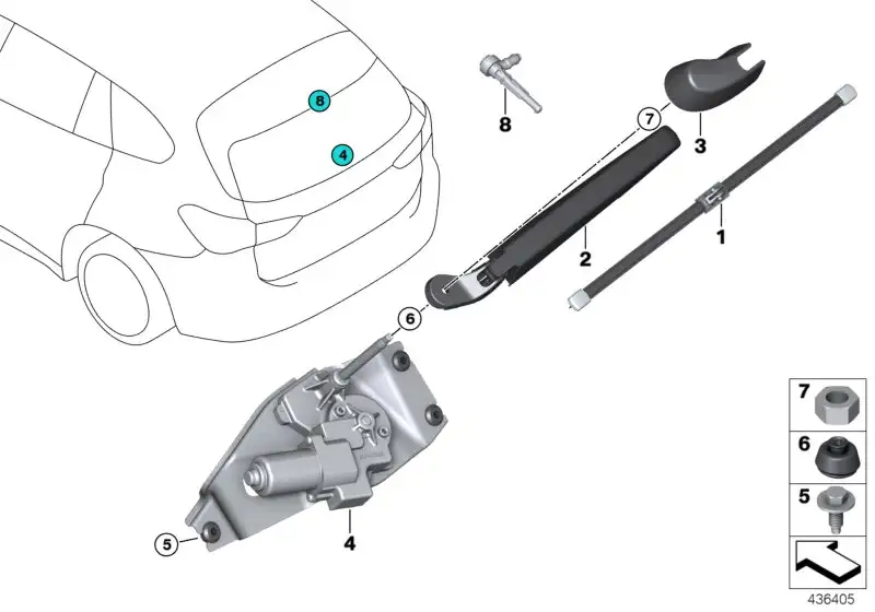 BMW Spritzdüse für Heckscheibenwaschanlage 61687320256 - Bildposi