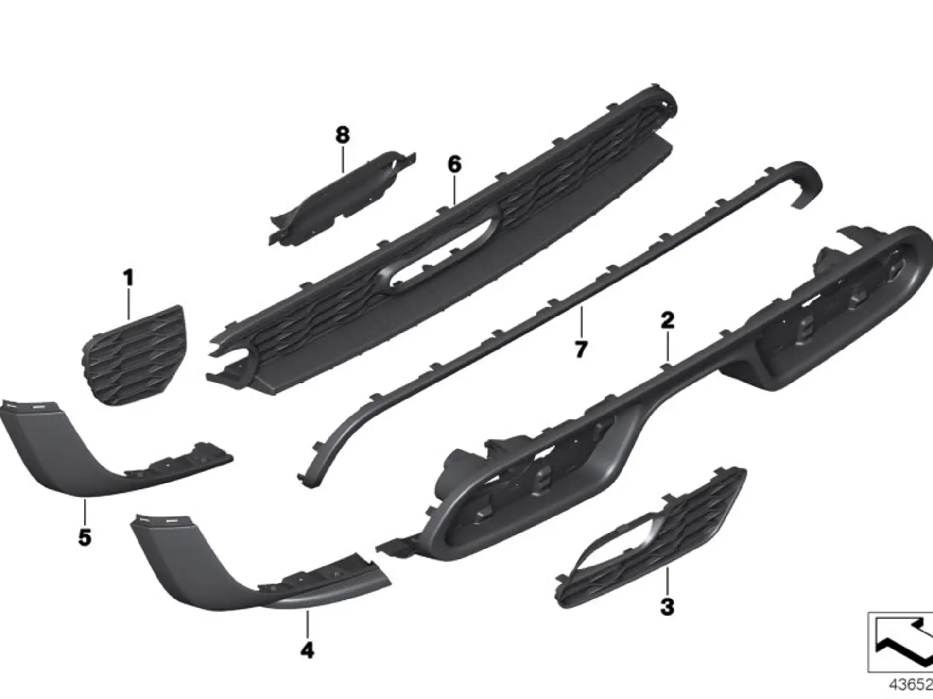 BMW Black band hinten unten links F55 F56 F57 51627382179