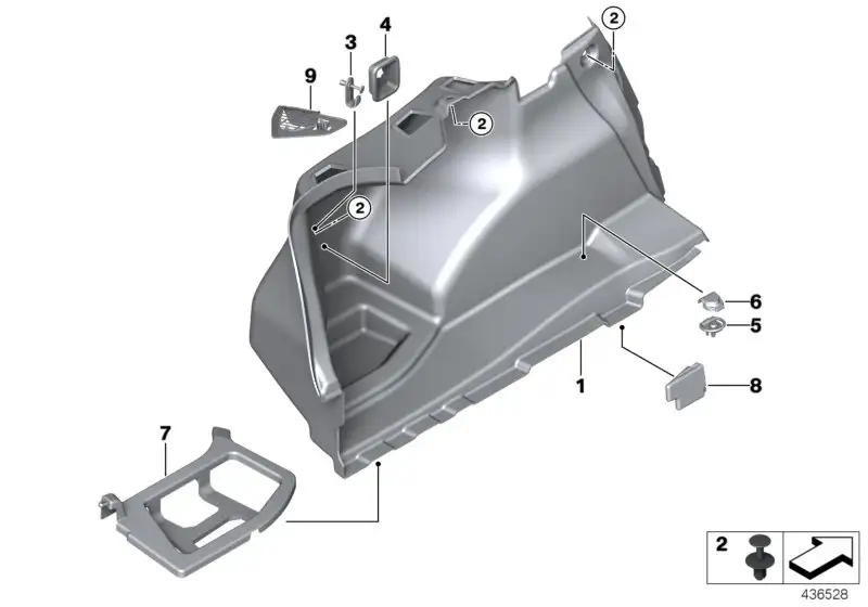 BMW Verkleidung Gepäckraum links F22 F23 F87 F87N 51477296041 - 2