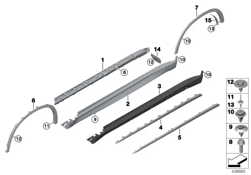 BMW Abdeckung Schweller rechts F15 51777294376 - X5 F15