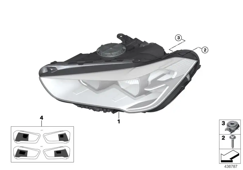 BMW Scheinwerfer Halogen rechts 63117346536 - Bildposition 01