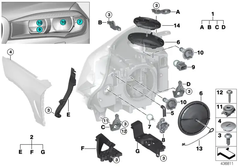 BMW Ausgleichselement F15 F16 F39 F20 F44 F48 F85 F86 63127387919