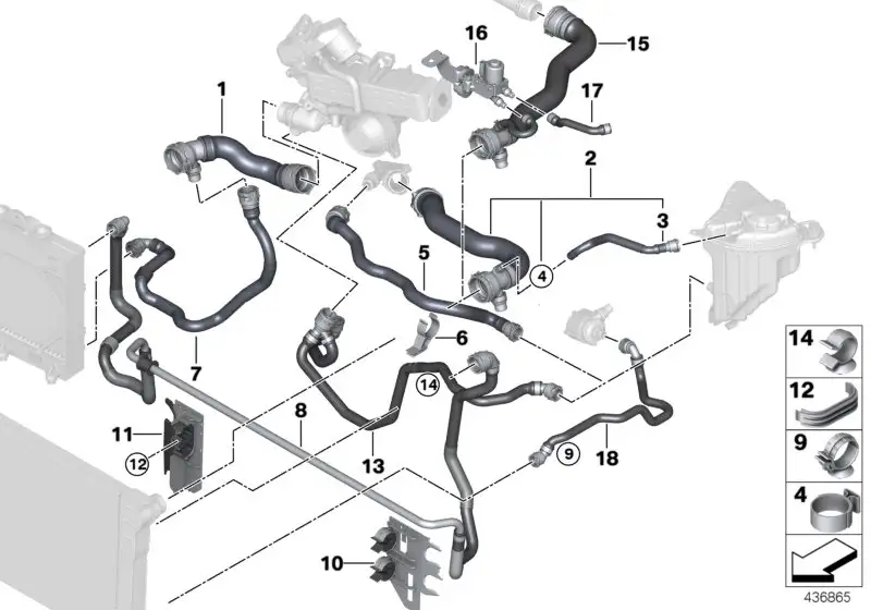 BMW Kühlmittelschlauch F01 F02 F06 F07 F10 F11 F12 F13 1712780981