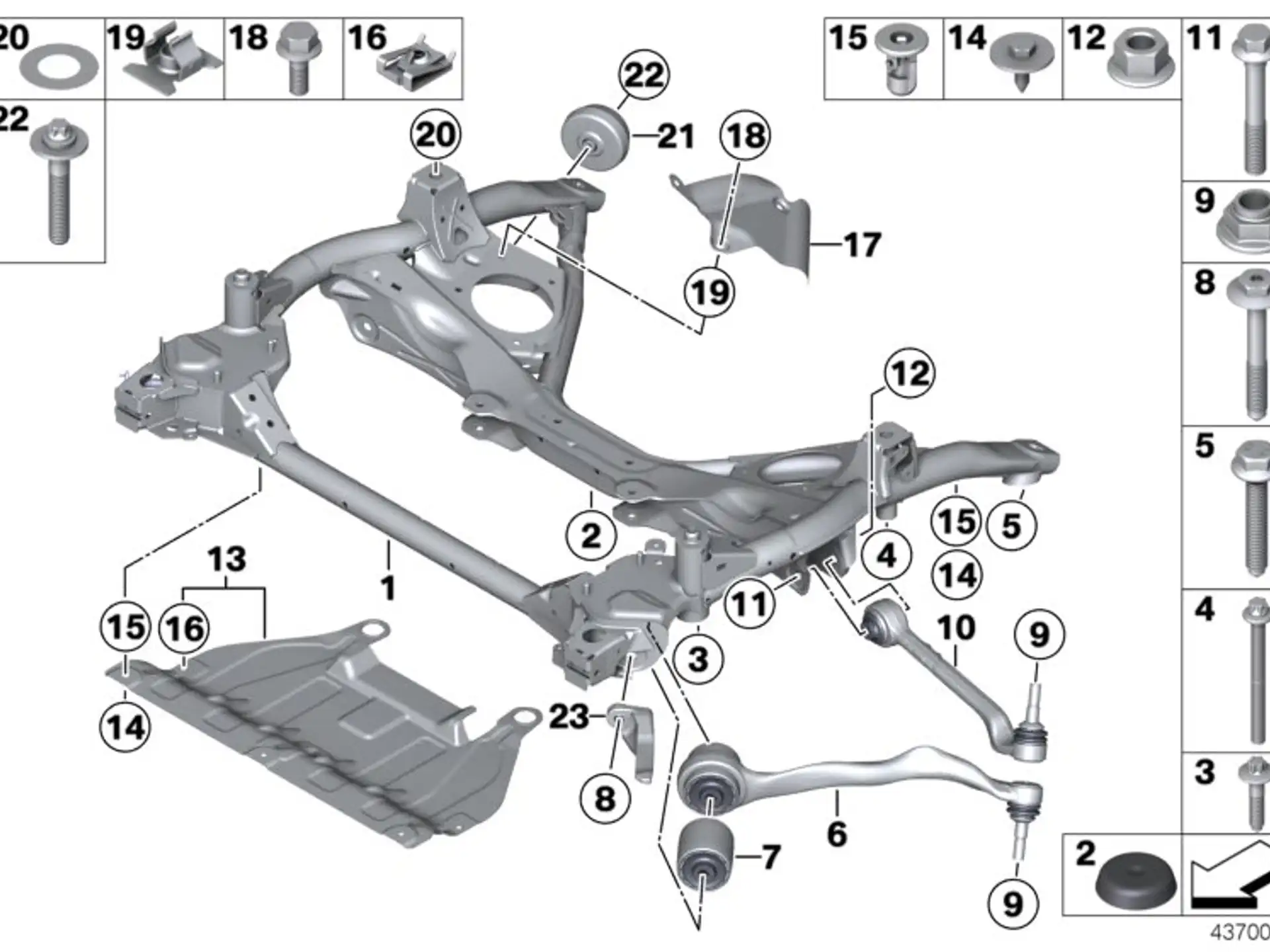 BMW Sechskantschraube mit Flansch F20 F21 F22 F23 F30 F31 F32 F33 F34 F36 F80 F82 F83 F87 F87N G20 G21 G28 31106885777