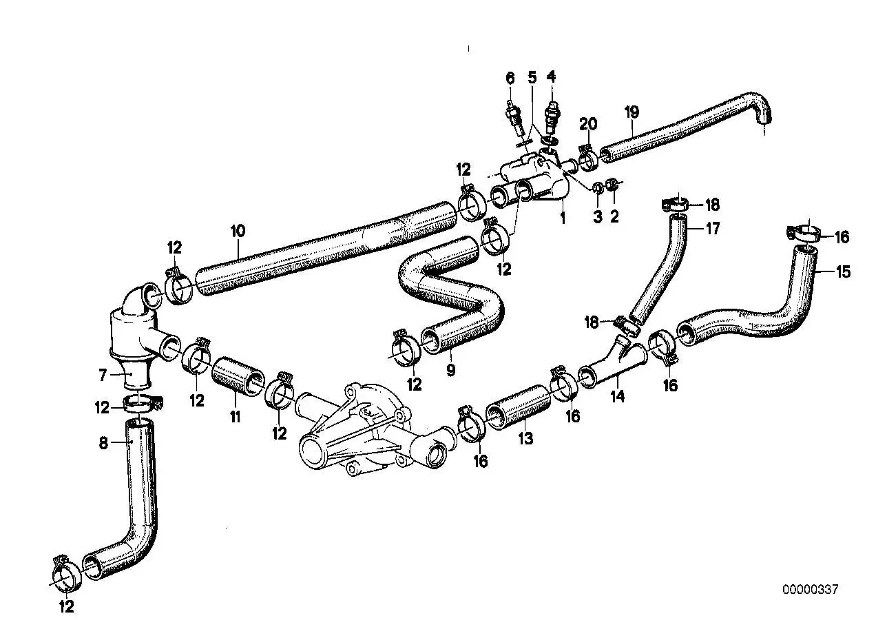 BMW Wasserschlauch E28 E30 11531287348