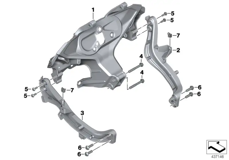 BMW Frontträger Mitte K54 46638369125