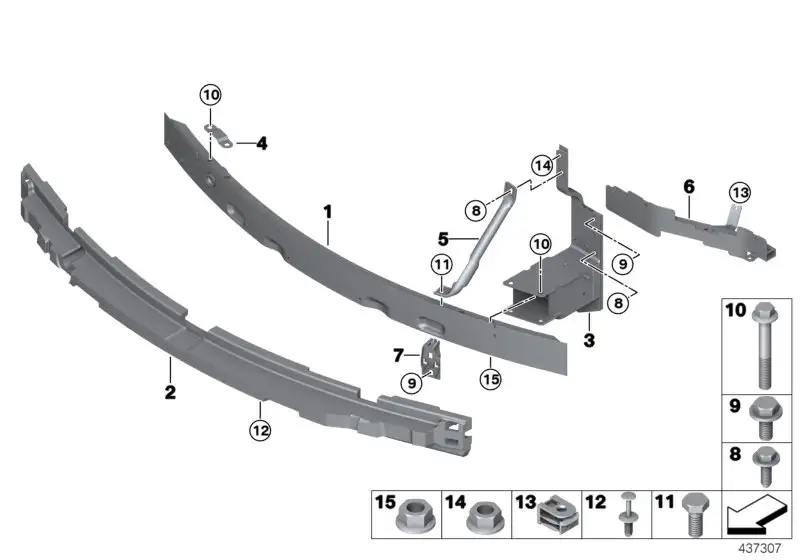 BMW Träger Stossfänger vorn F15 F16 F85 F86 51117294477 - X5 F15,