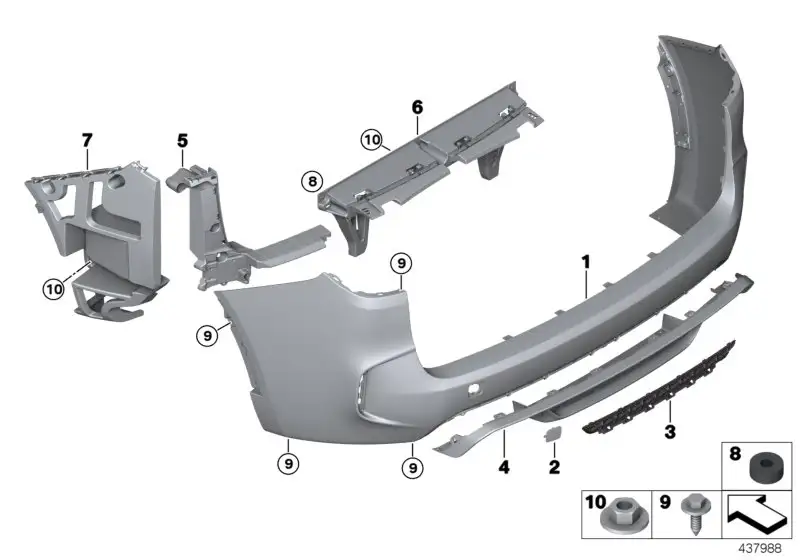 BMW Klappe Abschleppöse grundiert hinten re F85 51128066894