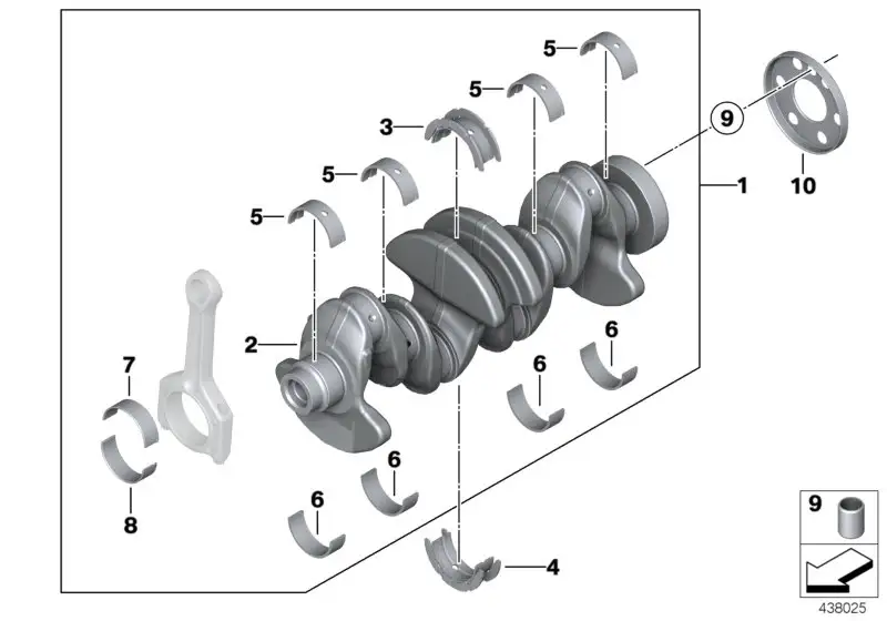BMW Kurbelwelle ohne Lagerschalen E84 E89 F07 F10 F11 F15 F16 F20