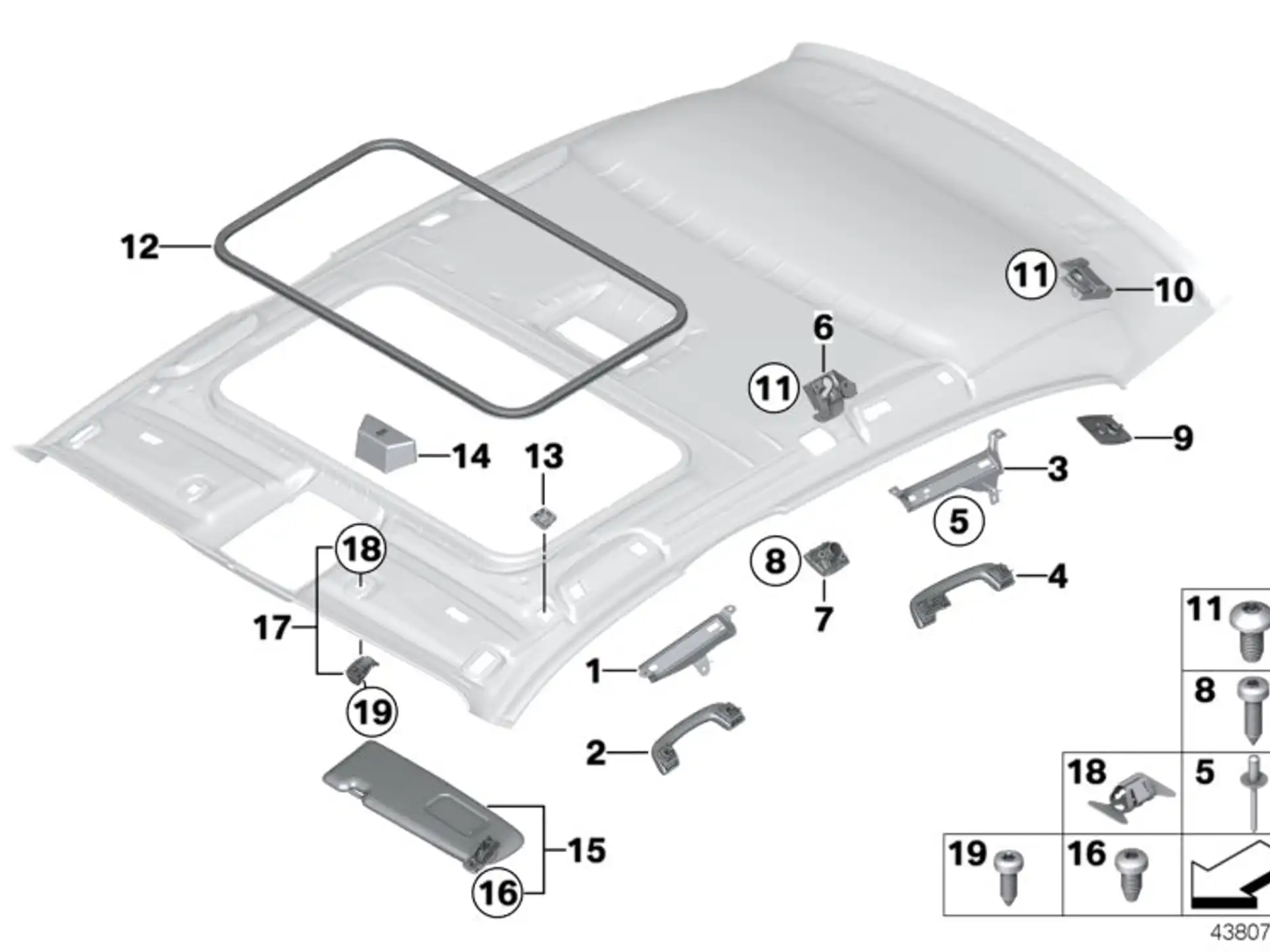 BMW Blende Mikrofon F06 F07 F10 F11 F13 F15 F16 F20 F21 F22 F25 F26 F30 F31 F32 F34 F36 F39 F45 F46 F48 F80 F82 F85 F86 F87 F87N G01 G05 G11 G12 G31 G32 I12 I15 F54 F55 F56 F60 51448047526