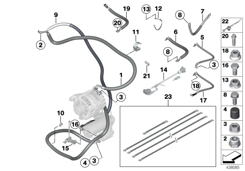 BMW Massekabel F01 F02 F06 F07 F10 F11 F12 F13 12427804110