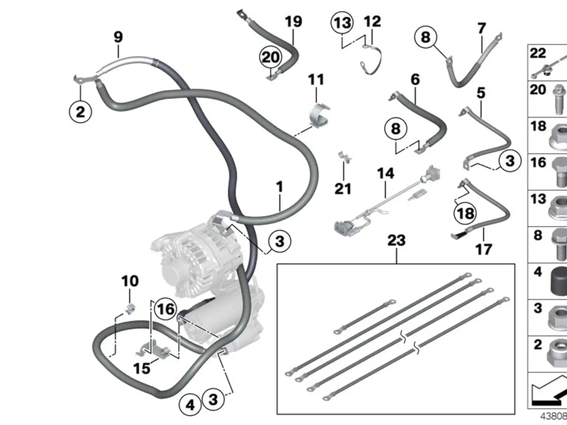 BMW Massekabel F01 F02 F06 F07 F10 F11 F12 F13 12427804110