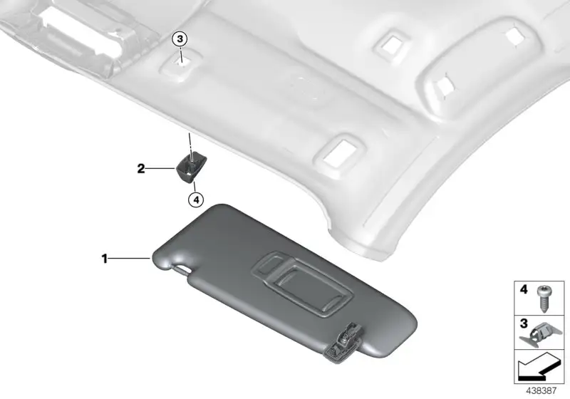 BMW Sonnenblende ohne Label rechts F48 51447461722