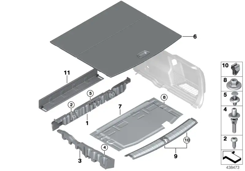 BMW Blende Ladekante F48 51477331417 - Bildposition 09