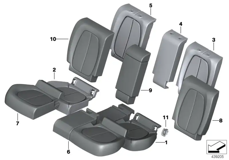 BMW Bezug Sitz Stoff rechts 52207406924 - Bildposition 07