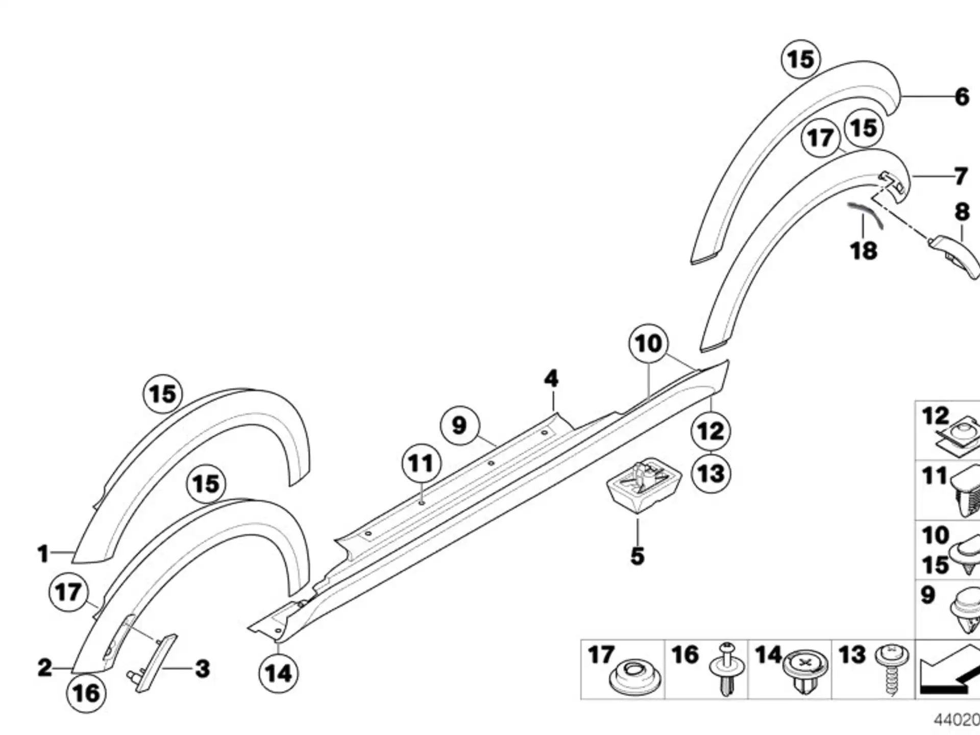 BMW Abdeckung Schweller links R56 R57 R58 R59 51777147915