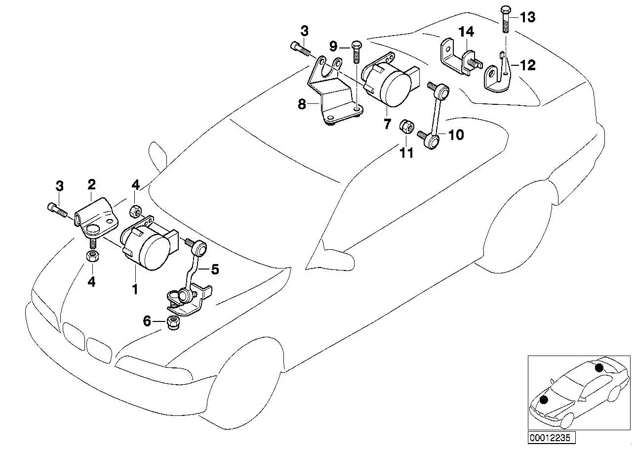 BMW Halter Höhenstandssensor rechts E46 E85 E86 E89 37146780190 -