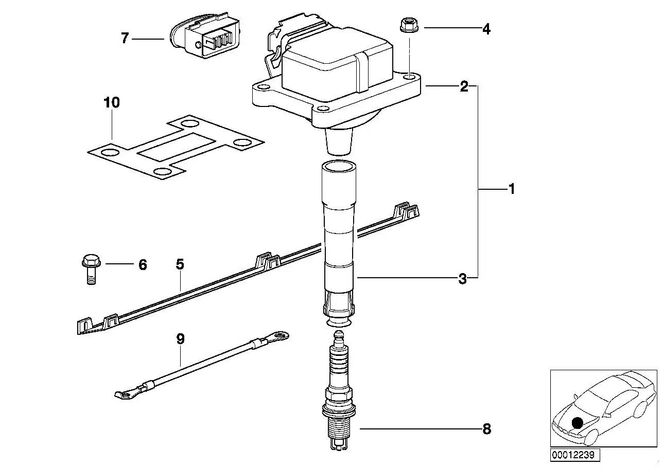 BMW Zündkerzenstecker E31 E32 E34 E36 E38 12131730521 - Bildposit