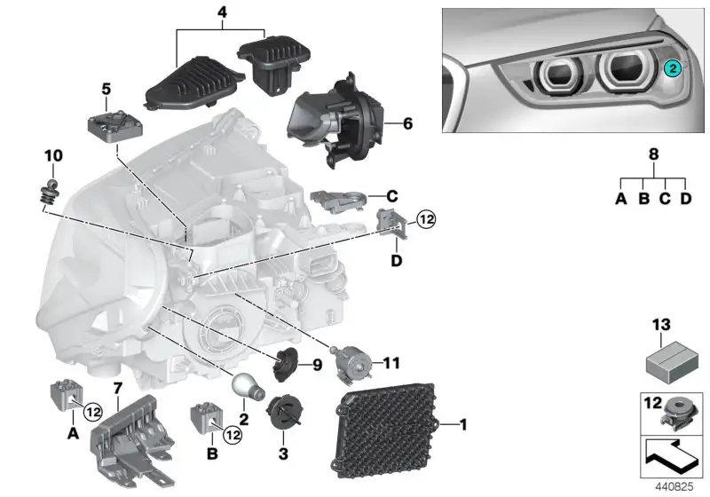 BMW LED Modul Abbiegelicht links F39 F48 63117428787