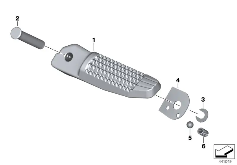 BMW Fussraste hinten rechts K25H K29 K40 K43 K73 46717660174 - Bi