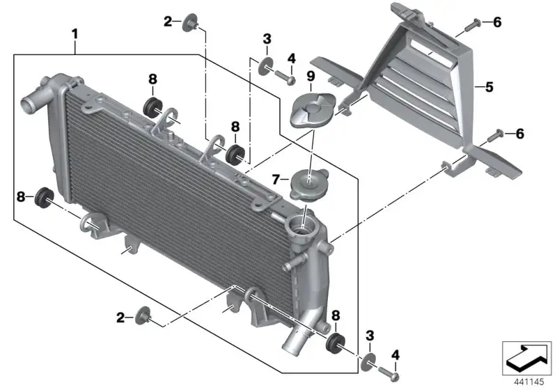 BMW Kühler K53 K54 17118525833 - Bildposition 01