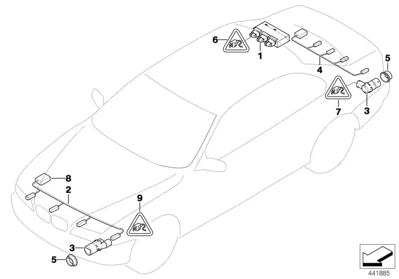 BMW Ultraschallsensor Titan silber E60 E61 E63 E64 E70 E71 E72 E8