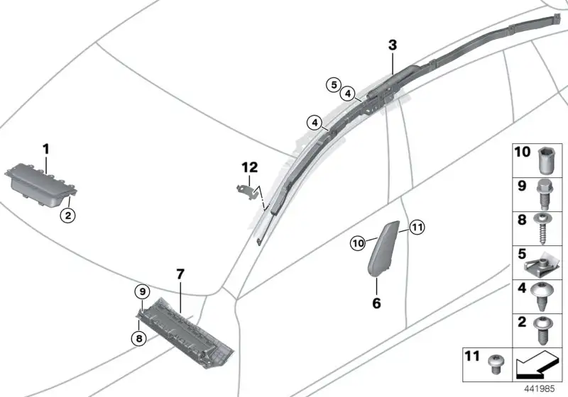BMW Knieairbag rechts 72129181133 - Bildposition 07