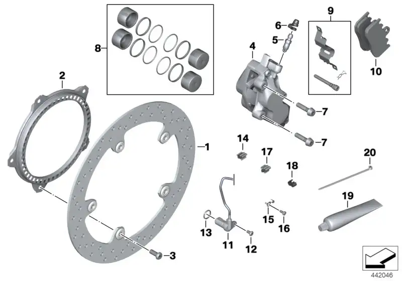 BMW Sensorring Integral-ABS vorne K25 K26 K28 K30 K40 K41 K43 K44