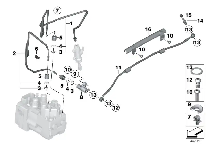 BMW Abstandshalter Bremsleitung K21 K22 K23 K25 K25H K26 K27 K28