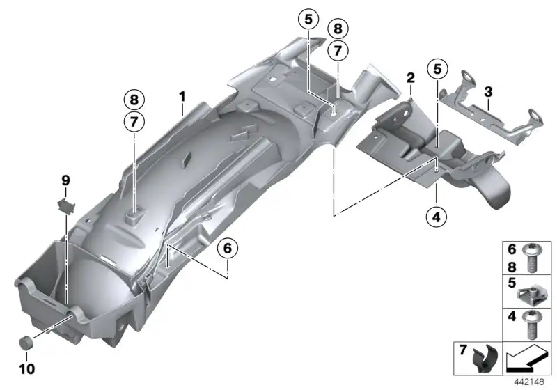 BMW Hinterradabdeckung K25 46627708646 - Bildposition 01