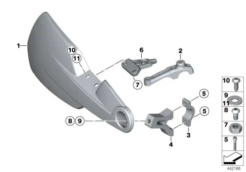 BMW Handschutz links K25H 71607683125