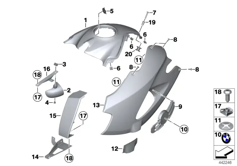 BMW Plakettenträger rechts K25H 51147680554