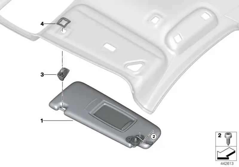 BMW Gegenlager Sonnenblende 51167417860 - Bildposition 03