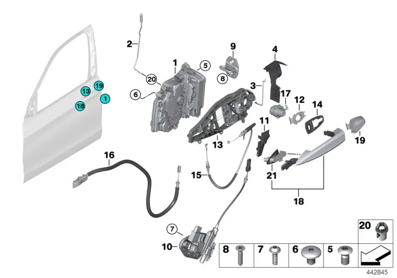 BMW Systemschloss vorn links F15 F16 F85 F86 G11 G12 51217281945