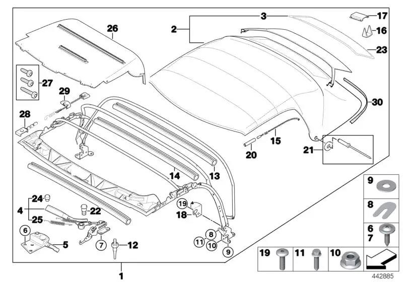 BMW Leiste Verdeck 54318397647