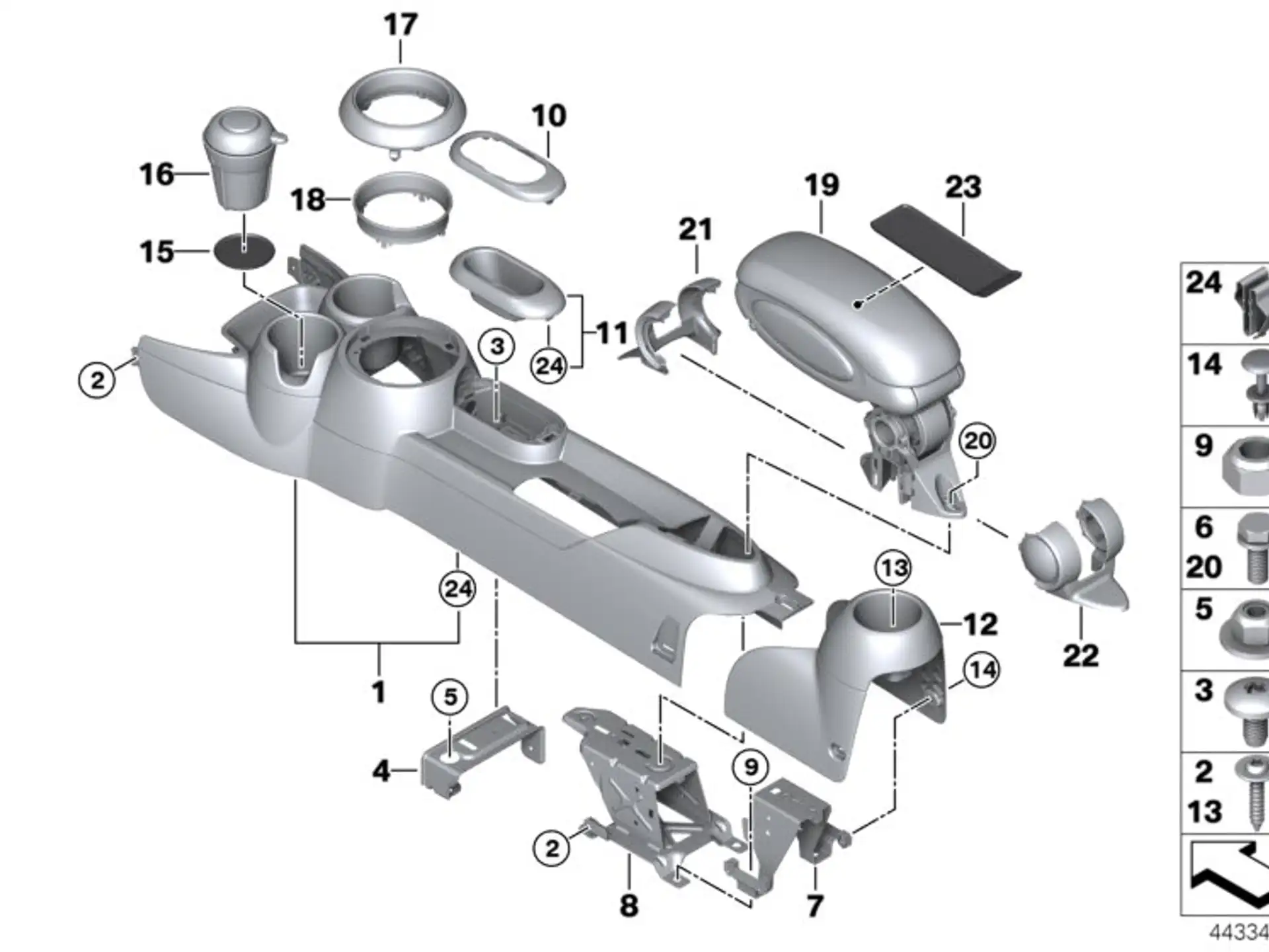 BMW Einlegematte Getränkehalter F55 F56 F56E F57 51169360385