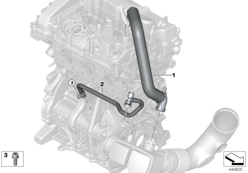 BMW Entlüftungsleitung beheizt F20 F21 F22 F23 F30 F31 F32 F33 F34 F36 G01 G02 G05 G06 G11 G12 G20 G21 G28 G29 G30 G31 G32 11157623745