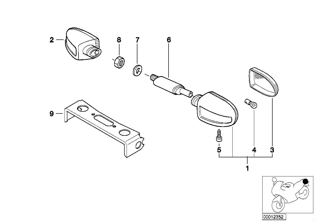 BMW Blinkerhalter hinten rechts K41 46637684452 - Bildposition 06