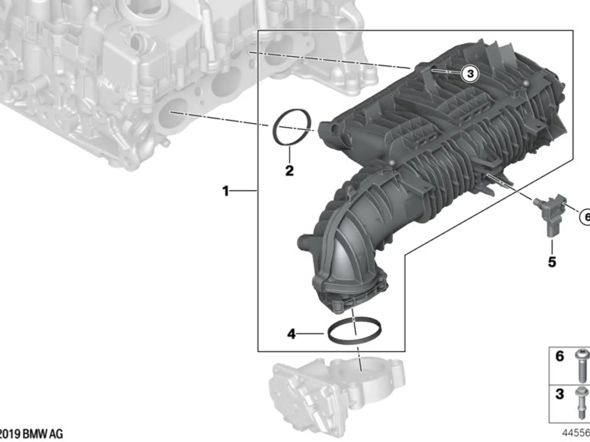 BMW Dichtung Sauganlage F20 F21 F22 F23 F30 F31 F32 F36 F39 F44 F45 F46 F48 F54 F55 F56 F57 F60 11617633493