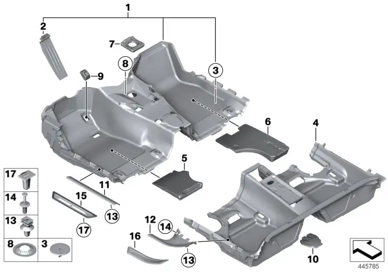 BMW Blende Einstieg vorn F20 51477289215 - 1er F20