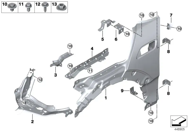 BMW Halter Seitenwand A-Säule links F54 F55 F56 F56E F57 41007389