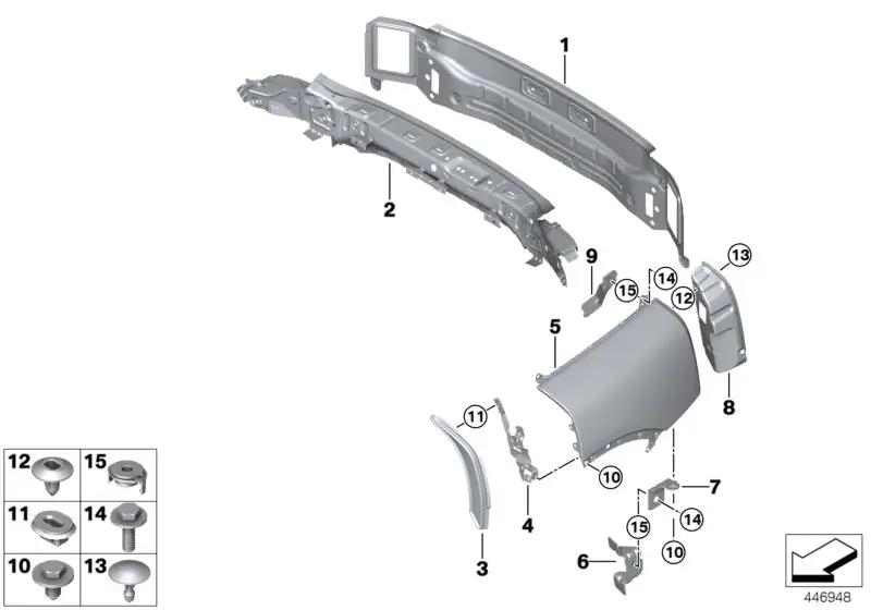 BMW Halter Seitenwand hinten links 41007430883 - Bildposition 04