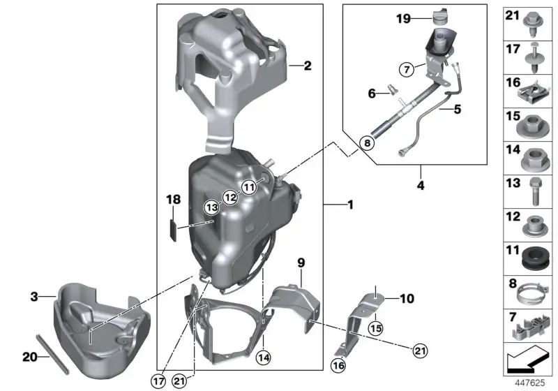 BMW Halter Aktivbehälter F15 F16 16197307702 - Bildposition 09