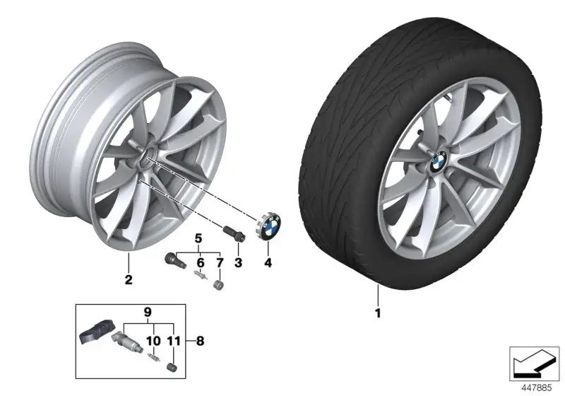 BMW Rep. Satz Schraubventil RDCi F90 F91 F92 F93 F95 F96 F97 F98