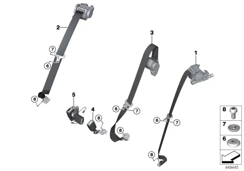 BMW Obergurt hinten links F54 72117364759 - Bildposition 01