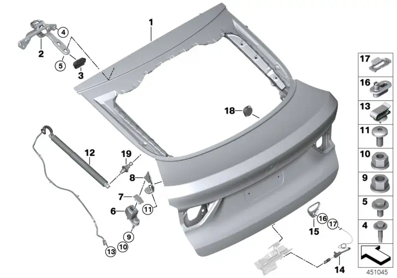 BMW Heckklappe F26 41007339422