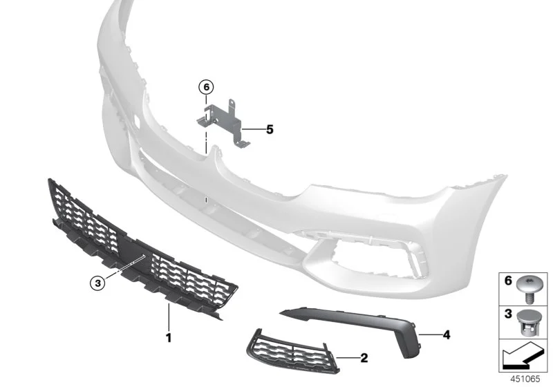 BMW Gitter Lufteinlass Mitte G11 G12 51118061124