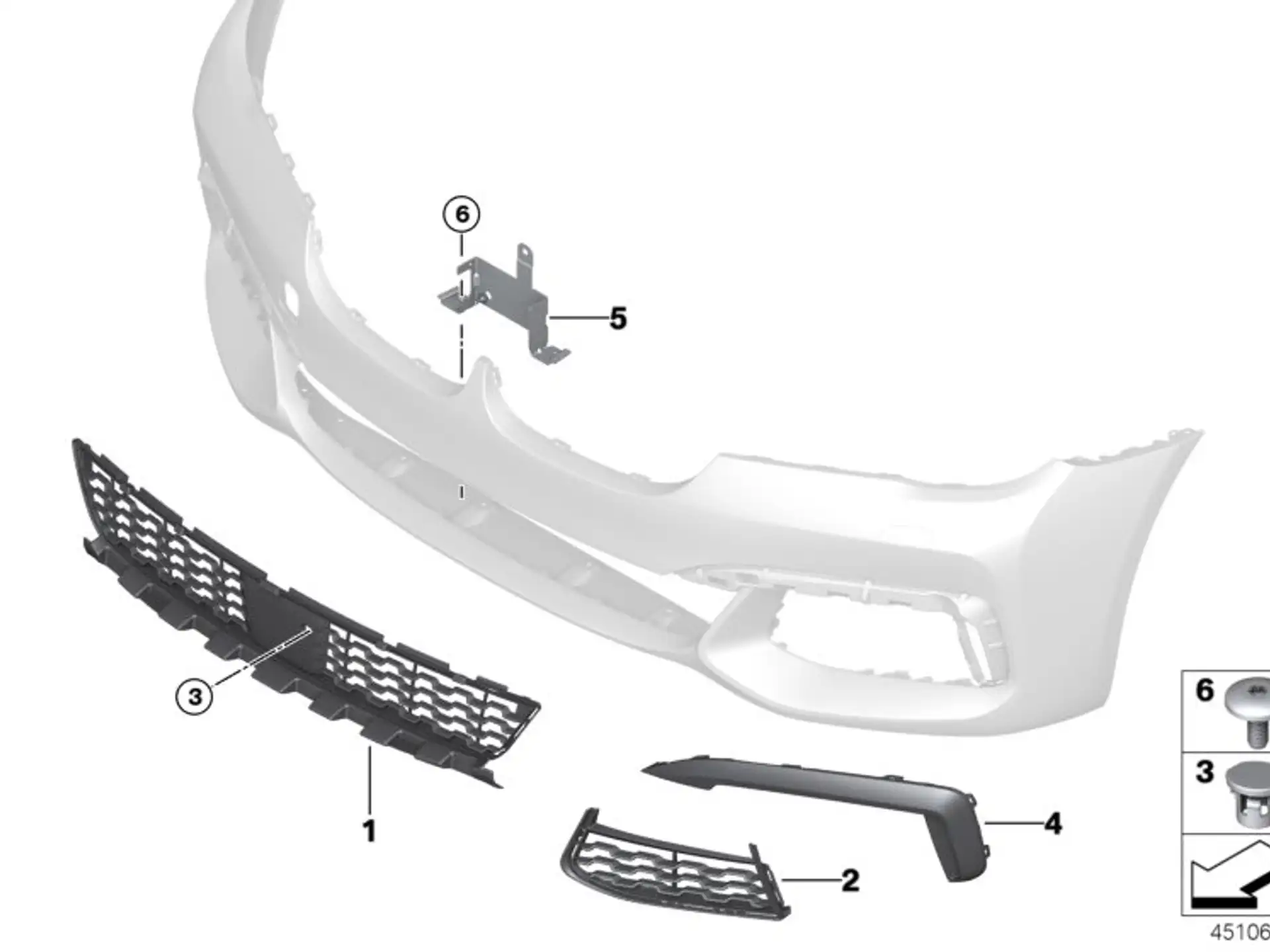 BMW Gitter Lufteinlass Mitte G11 G12 51118061124